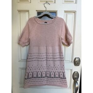 Tea Collection Kids Sweater Dress‎ Size 8 Pink Holiday Winter Trees